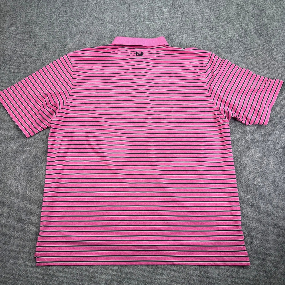 FootJoy FJ Polo Shirt Mens Extra Large Striped GSC Golf Performance Stretch - Picture 9 of 10